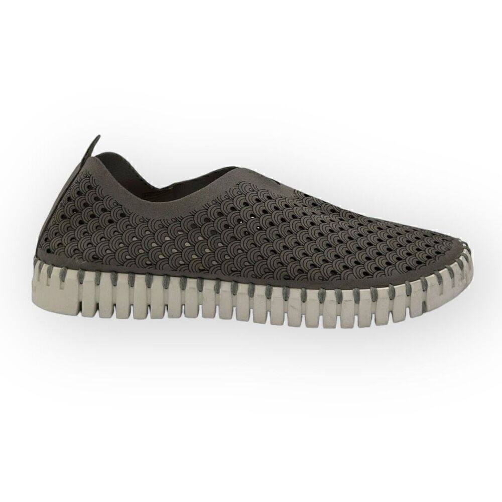 Isle Jacobsen Tulip 139 Perforated Sneaker Slip on Shoes Grey Womens 40 5710502